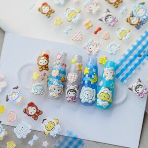 Pajama Party Hello Kitty and Friends Themed Nail Art Stickers/Decals